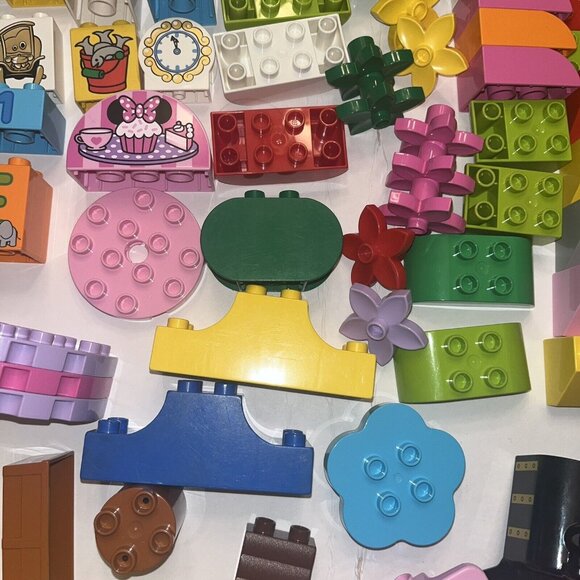 Lego DUPLO 7 lbs Bulk Train Figures Castle Auto ABC #s Flowers Bricks VTG & MOD - Picture 14 of 16
